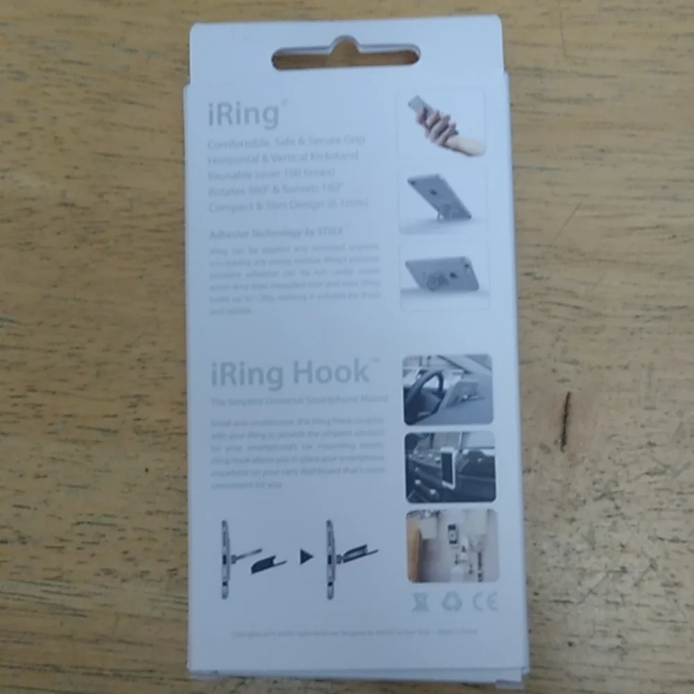 iRing Cellphone Grip and Kickstand, Black, NiB